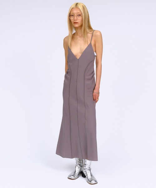 THINGS THAT MATTER（シングス ザット マター）の「OPEN BACK CAMISOLE DRESS / オープンバックキャミソールドレス（ジャンパースカート・レディース・グレー/ブラック・FREE）」の8枚目の写真