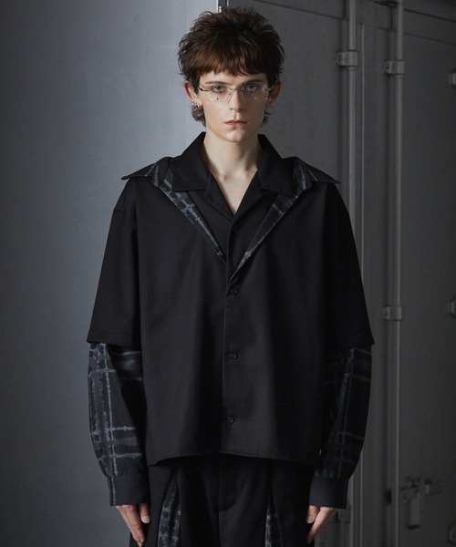 GRANCY(OV[)́yGRANCYzLayered Design Open Collar Shirt / C[hfUCI[vJ[Vc(Vc/uEX)
