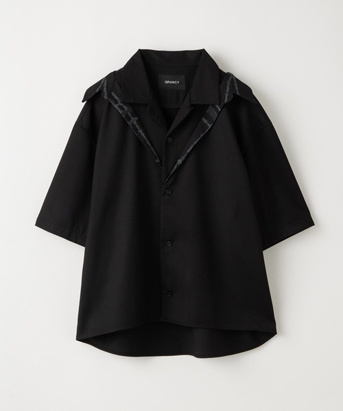GRANCY】Layered Design Open Collar Shirt / レイヤード
