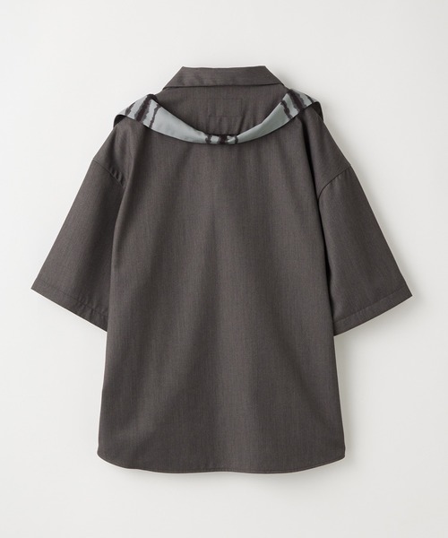 GRANCY】Layered Design Open Collar Shirt / レイヤード