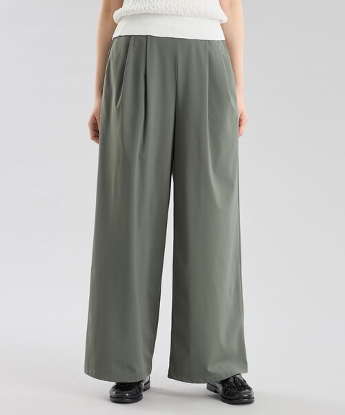 MACKINTOSH PHILOSOPHY(マッキントッシュ フィロソフィー)の「GREY LABEL テックジャージーワイドパンツ(その他パンツ・レディース・グリーン系その他4/ブラック・1/2)」の2枚目の写真