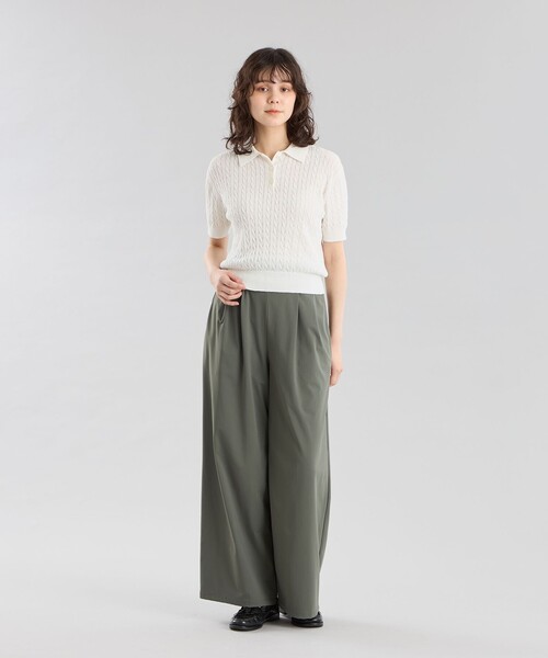 MACKINTOSH PHILOSOPHY(マッキントッシュ フィロソフィー)の「GREY LABEL テックジャージーワイドパンツ(その他パンツ・レディース・グリーン系その他4/ブラック・1/2)」の10枚目の写真