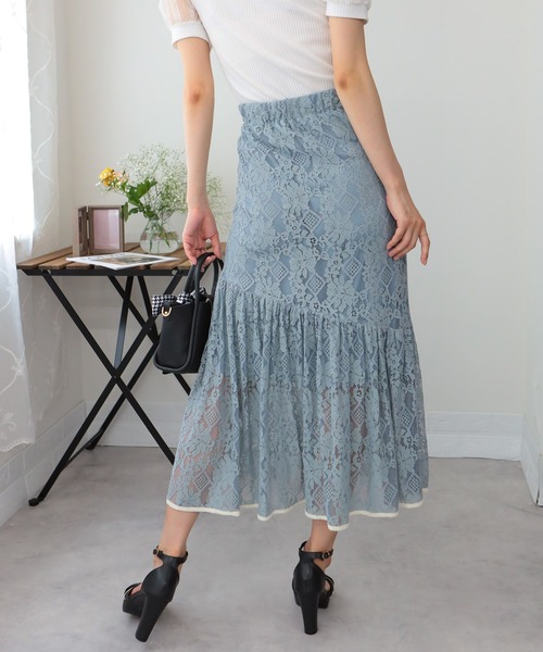⭐︎美品　popelin スカート付ロンパース パール付チュール インパン付 ロングスカート[品番：PPNW0004239