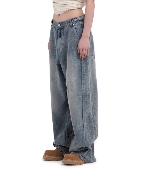 CIAOPANIC(チャオパニック)の「【DEFGARMENTS/デフガーメンツ】TURN INSIDE OUT DENIM PANTS(デニムパンツ・レディース・ブラック/インディゴブルー・SMALL/MEDIUM/LARGE/X-SMALL)」の2枚目の写真