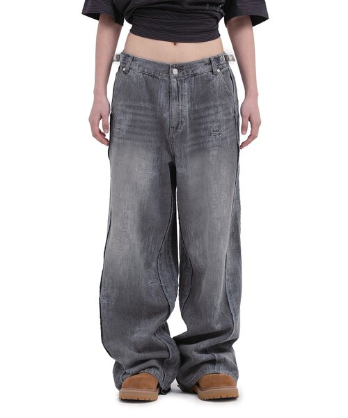 CIAOPANIC(チャオパニック)の「【DEFGARMENTS/デフガーメンツ】TURN INSIDE OUT DENIM PANTS(デニムパンツ・レディース・ブラック/インディゴブルー・SMALL/MEDIUM/LARGE/X-SMALL)」の3枚目の写真