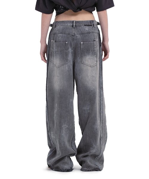 CIAOPANIC(チャオパニック)の「【DEFGARMENTS/デフガーメンツ】TURN INSIDE OUT DENIM PANTS(デニムパンツ・レディース・ブラック/インディゴブルー・SMALL/MEDIUM/LARGE/X-SMALL)」の4枚目の写真