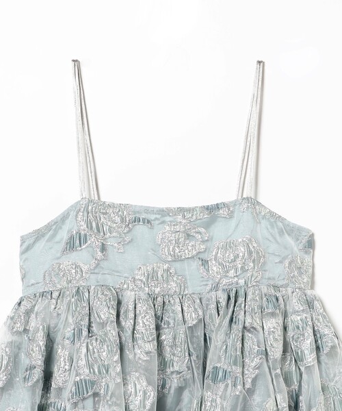 CAROLINA GLASER（カロリナ グレイサー）の「フラワージャカード ラメ キャミワンピース（ワンピース・レディース・ピンク/サックスブルー・ONE SIZE）」の4枚目の写真