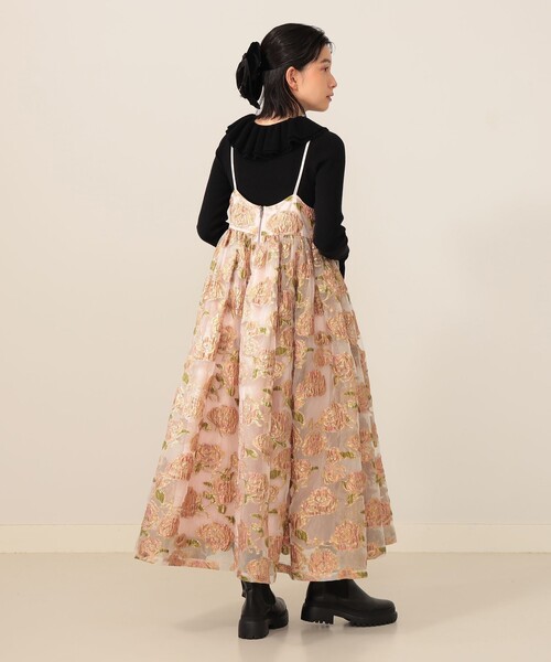 CAROLINA GLASER（カロリナ グレイサー）の「フラワージャカード ラメ キャミワンピース（ワンピース・レディース・ピンク/サックスブルー・ONE SIZE）」の11枚目の写真