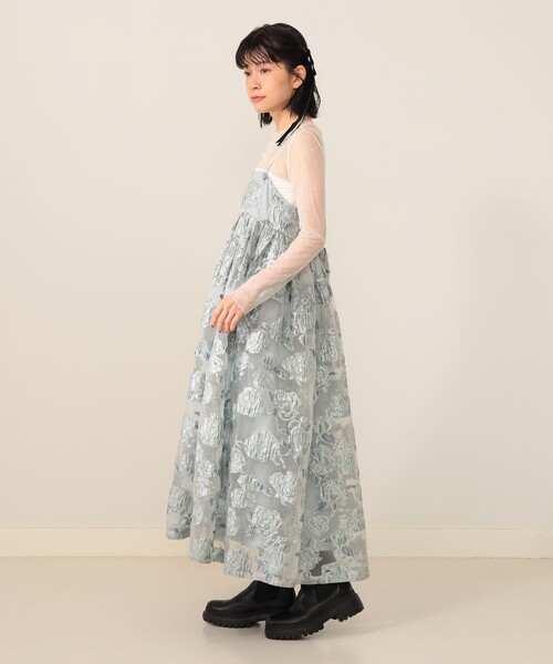 CAROLINA GLASER（カロリナ グレイサー）の「フラワージャカード ラメ キャミワンピース（ワンピース・レディース・ピンク/サックスブルー・ONE SIZE）」の13枚目の写真