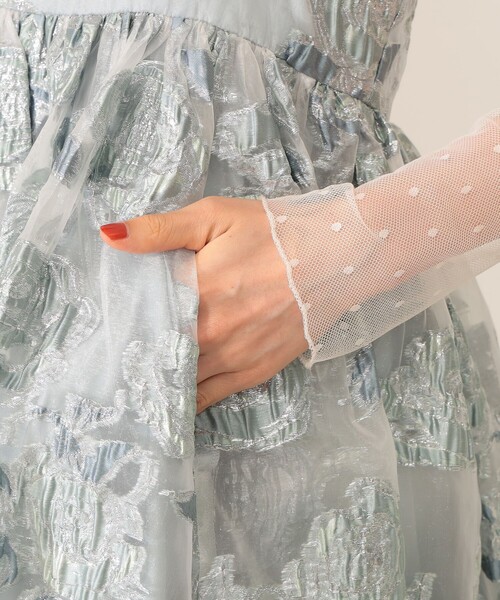 CAROLINA GLASER（カロリナ グレイサー）の「フラワージャカード ラメ キャミワンピース（ワンピース・レディース・ピンク/サックスブルー・ONE SIZE）」の21枚目の写真