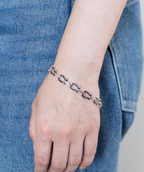 CUBIC ZIRCONIA×HORSESHOE BRACELET イタリア製シルバー925