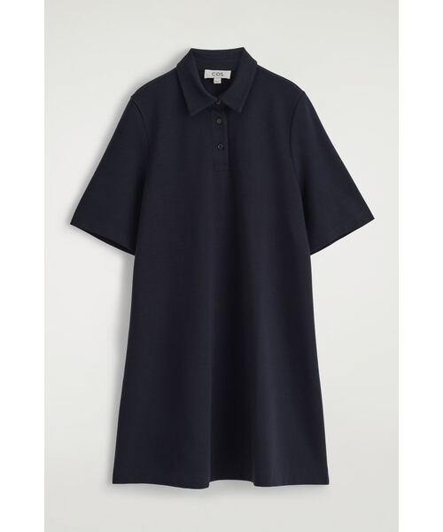 COS（コス）の「ジャージーポロミニドレス（ワンピース・レディース・ネイビー/ダークカーキ・M/S/L/XS）」の8枚目の写真