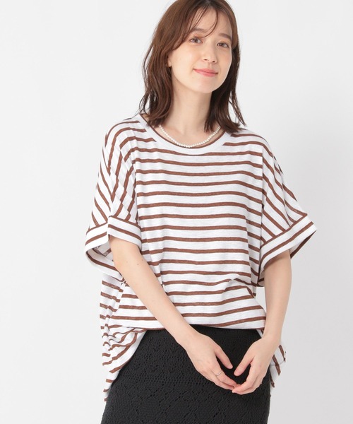 studio CLIP（スタディオクリップ）の「シャドーボーダーBIGTシャツ（Tシャツ/カットソー・レディース・その他4/その他3/その他1/その他2・FREE）」の2枚目の写真