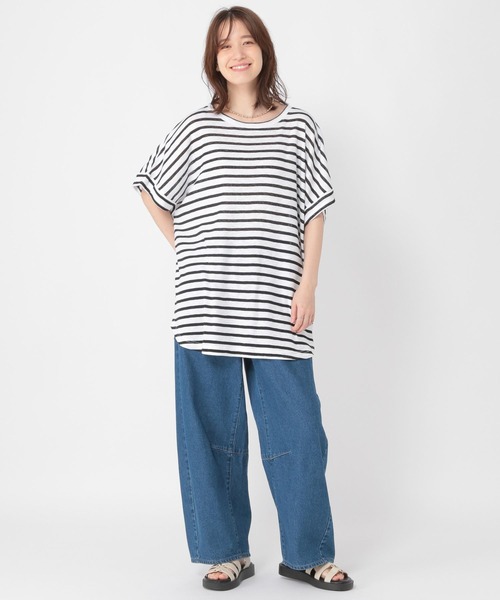 studio CLIP（スタディオクリップ）の「シャドーボーダーBIGTシャツ（Tシャツ/カットソー・レディース・その他4/その他3/その他1/その他2・FREE）」の9枚目の写真