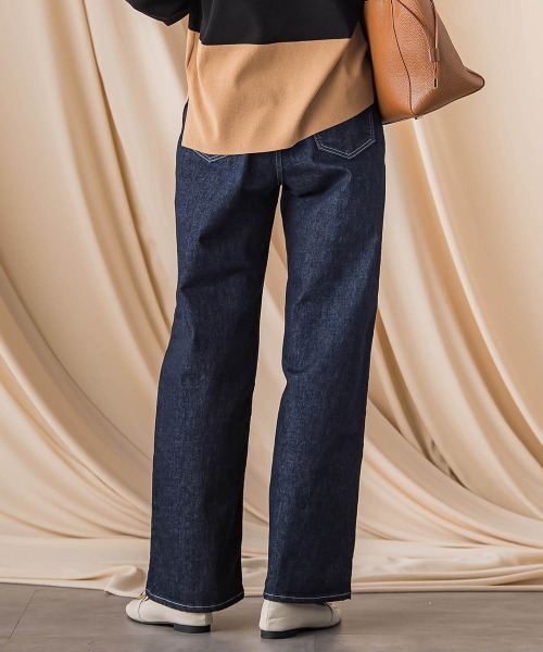 LAUTREAMONT（ロートレアモン）の「【JAPAN BLUE JEANS】デニムワイドパンツ≪洗濯機で洗える≫（デニムパンツ・レディース・ネイビー/ライトブルー・11号/9号/7号）」の12枚目の写真