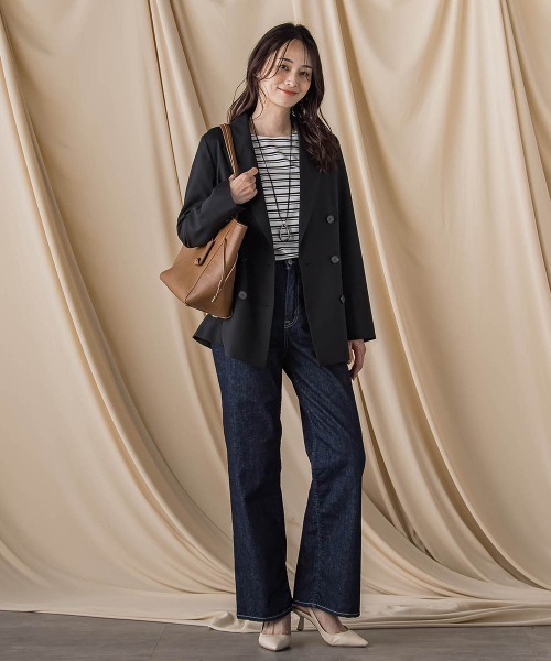 LAUTREAMONT（ロートレアモン）の「【JAPAN BLUE JEANS】デニムワイドパンツ≪洗濯機で洗える≫（デニムパンツ・レディース・ネイビー/ライトブルー・11号/9号/7号）」の14枚目の写真