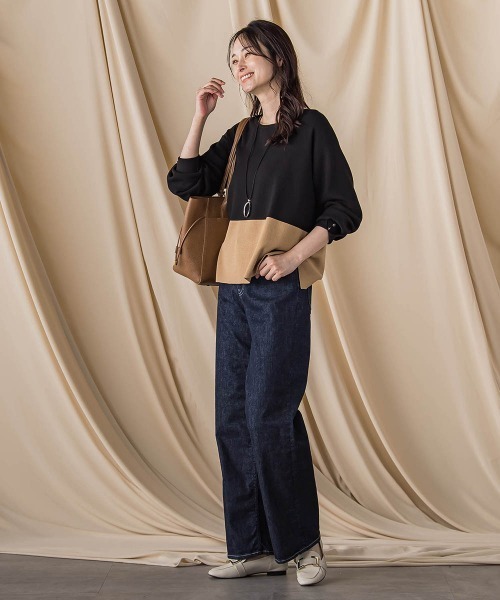 LAUTREAMONT（ロートレアモン）の「【JAPAN BLUE JEANS】デニムワイドパンツ≪洗濯機で洗える≫（デニムパンツ・レディース・ネイビー/ライトブルー・11号/9号/7号）」の17枚目の写真