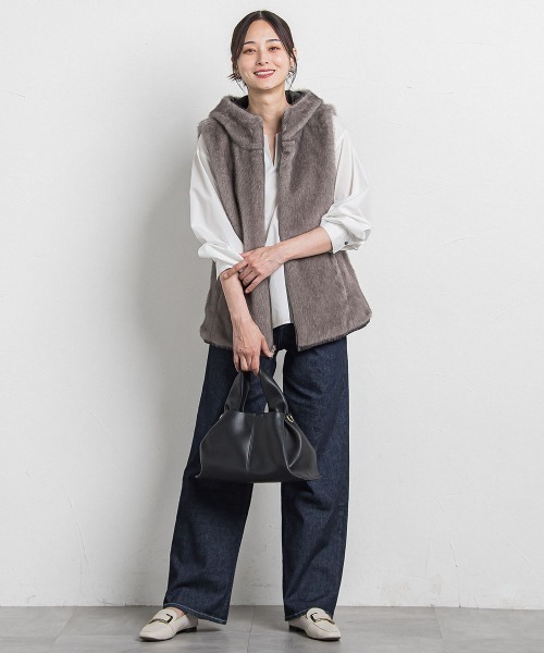 LAUTREAMONT（ロートレアモン）の「【JAPAN BLUE JEANS】デニムワイドパンツ≪洗濯機で洗える≫（デニムパンツ・レディース・ネイビー/ライトブルー・11号/9号/7号）」の3枚目の写真