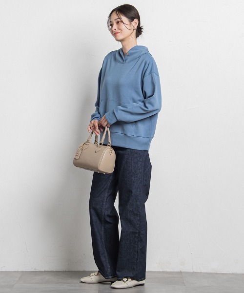 LAUTREAMONT（ロートレアモン）の「【JAPAN BLUE JEANS】デニムワイドパンツ≪洗濯機で洗える≫（デニムパンツ・レディース・ネイビー/ライトブルー・11号/9号/7号）」の4枚目の写真