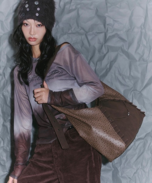 DTYYPE(ドタイプ)の「オーストリッチライクドッキングショルダーバッグ(ショルダーバッグ・レディース・ブラウン/ブラック・FREE)」の11枚目の写真