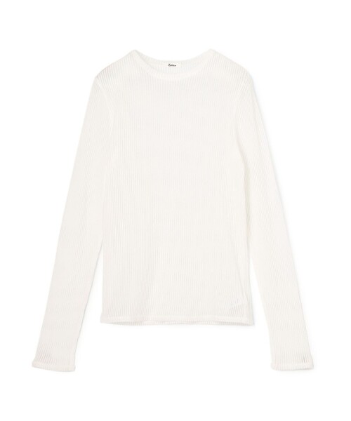 EDITION（エディション）の「シアーストライプ ロングスリーブトップス（Tシャツ/カットソー・レディース・ブラック/ライトブルー/ホワイト・FREE）」の2枚目の写真