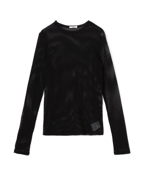 セール】シアーストライプ ロングスリーブトップス（Tシャツ