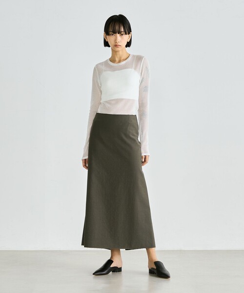 EDITION（エディション）の「シアーストライプ ロングスリーブトップス（Tシャツ/カットソー・レディース・ブラック/ライトブルー/ホワイト・FREE）」の10枚目の写真