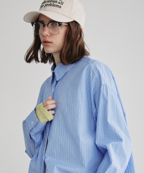 Auntie Rosa Holiday（アンティローザホリデー）の「オーバーサイズレギュラーカラーシャツ（シャツ/ブラウス・レディース・ネイビー/その他/オフホワイト/チャコールグレー/ブルー/ピンク/ストライプ・FREE）」の7枚目の写真