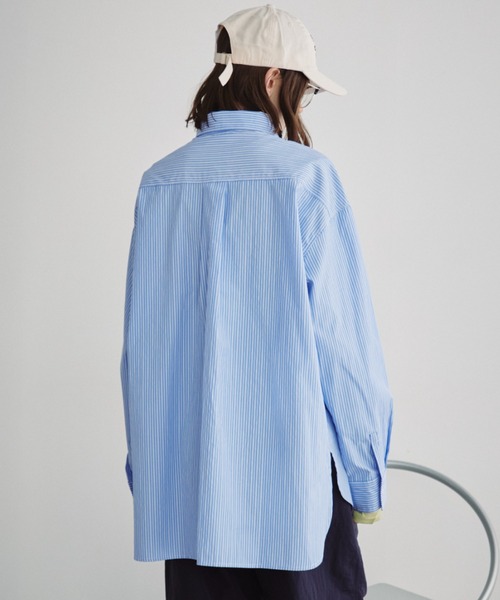 Auntie Rosa Holiday（アンティローザホリデー）の「オーバーサイズレギュラーカラーシャツ（シャツ/ブラウス・レディース・ネイビー/その他/オフホワイト/チャコールグレー/ブルー/ピンク/ストライプ・FREE）」の20枚目の写真