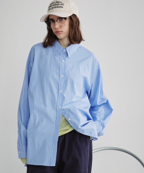 Auntie Rosa Holiday（アンティローザホリデー）の「オーバーサイズレギュラーカラーシャツ（シャツ/ブラウス・レディース・ネイビー/その他/オフホワイト/チャコールグレー/ブルー/ピンク/ストライプ・FREE）」の18枚目の写真