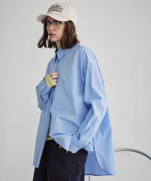 Auntie Rosa Holiday（アンティローザホリデー）の「オーバーサイズレギュラーカラーシャツ（シャツ/ブラウス・レディース・ネイビー/その他/オフホワイト/チャコールグレー/ブルー/ピンク/ストライプ・FREE）」の17枚目の写真