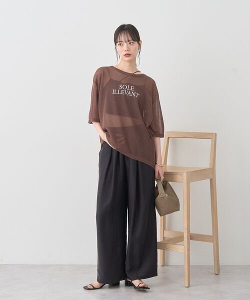 earth music&ecology(アースミュージックアンドエコロジー)の「ロゴ刺繍シアープルオーバー(Tシャツ/カットソー・レディース・チャコールグレー/ライトベージュ/ブラウン・FREE)」の21枚目の写真