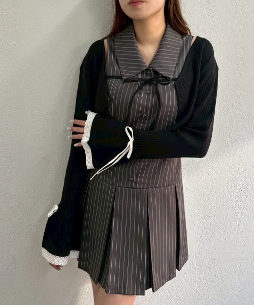 OLIVE des OLIVE（オリーブデオリーブ）の「ベルスリーブリボンボレロ（カーディガン/ボレロ・レディース・オフホワイト/トップグレー/ブラック・FREE）」の19枚目の写真