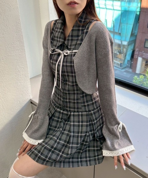 OLIVE des OLIVE（オリーブデオリーブ）の「ベルスリーブリボンボレロ（カーディガン/ボレロ・レディース・オフホワイト/トップグレー/ブラック・FREE）」の20枚目の写真