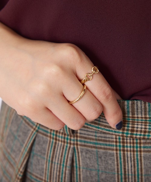 PAPILLONNER（パピヨネ）の「ビットモチーフコンビリング（ネックレス・レディース・ゴールド/シルバー・FREE）」の5枚目の写真