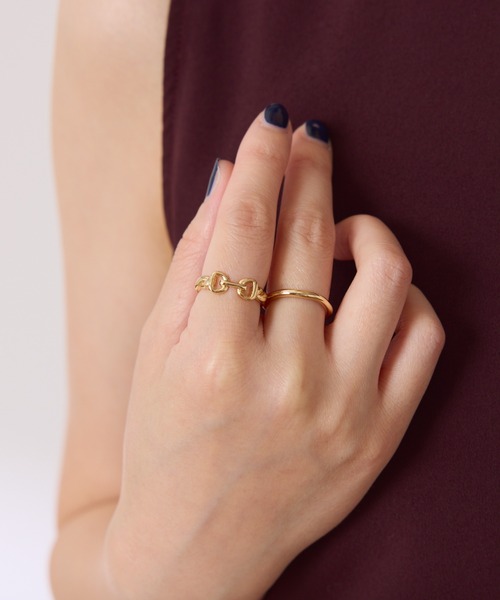 PAPILLONNER（パピヨネ）の「ビットモチーフコンビリング（ネックレス・レディース・ゴールド/シルバー・FREE）」の7枚目の写真