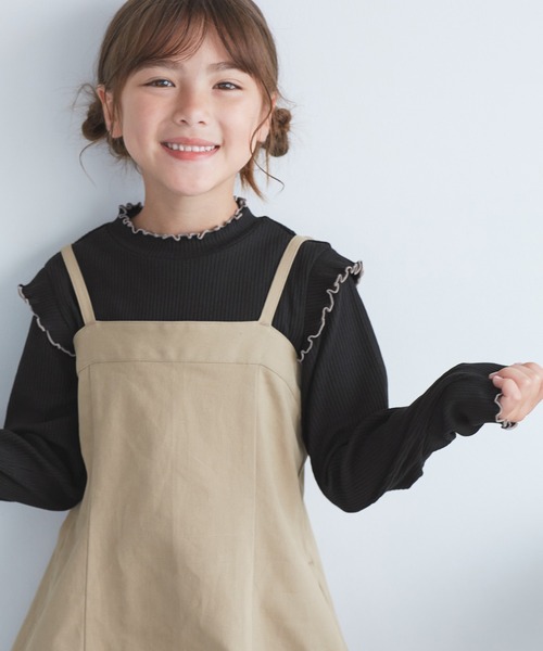 ROPE' PICNIC（ロペピクニック）の「【KIDS/キッズ】プチフリル配色テレコトップス（Tシャツ/カットソー・キッズ・ブラック/ダークラベンダー/キナリ・S/M/L）」の10枚目の写真