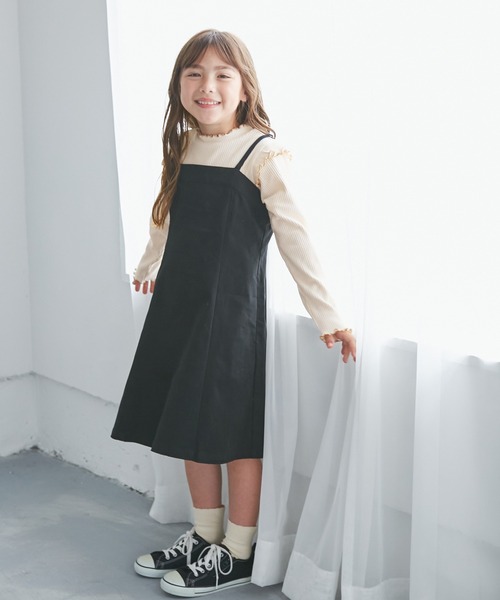 ROPE' PICNIC（ロペピクニック）の「【KIDS/キッズ】プチフリル配色テレコトップス（Tシャツ/カットソー・キッズ・ブラック/ダークラベンダー/キナリ・S/M/L）」の11枚目の写真