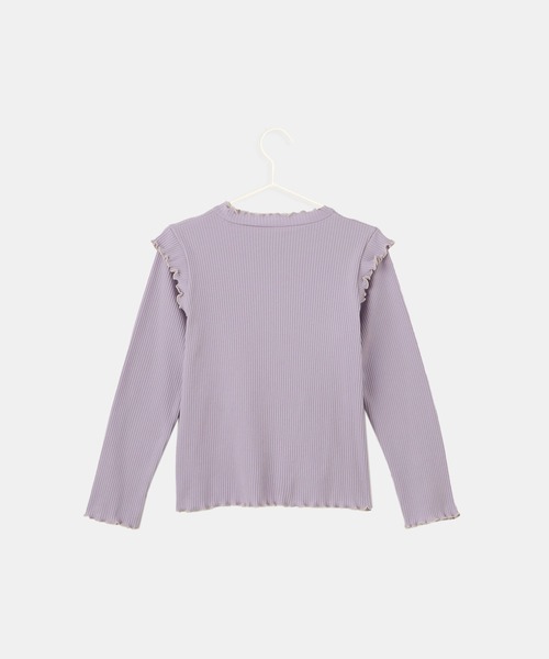 ROPE' PICNIC（ロペピクニック）の「【KIDS/キッズ】プチフリル配色テレコトップス（Tシャツ/カットソー・キッズ・ブラック/ダークラベンダー/キナリ・S/M/L）」の20枚目の写真