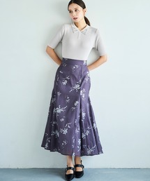フラワー柄シアースカート