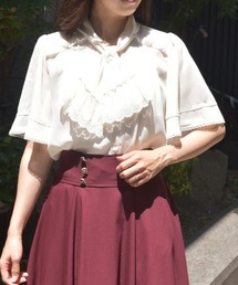 axes femme | レース使いリボンブラウス(シャツ/ブラウス)