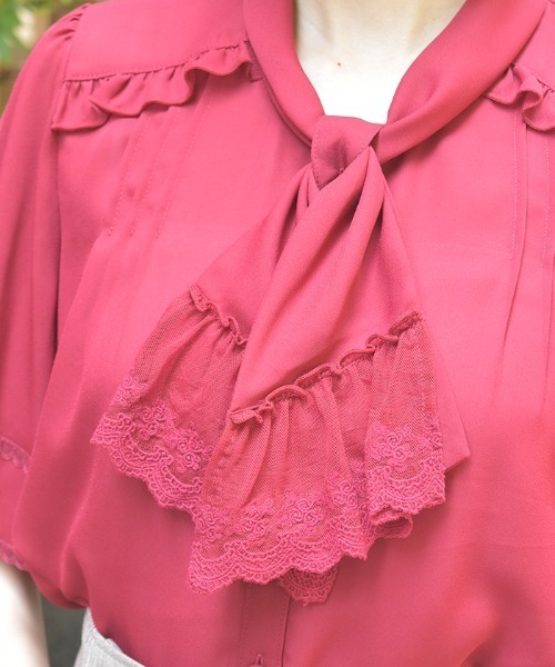 axes femme（アクシーズファム）の「レース使いリボンブラウス（シャツ/ブラウス・レディース・ブラック/レッド/キナリ・FREE）」の9枚目の写真