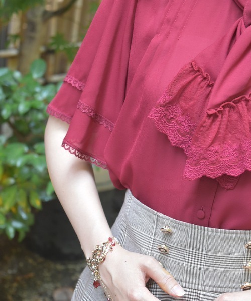 axes femme（アクシーズファム）の「レース使いリボンブラウス（シャツ/ブラウス・レディース・ブラック/レッド/キナリ・FREE）」の10枚目の写真