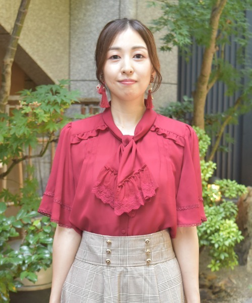 axes femme（アクシーズファム）の「レース使いリボンブラウス（シャツ/ブラウス・レディース・ブラック/レッド/キナリ・FREE）」の12枚目の写真