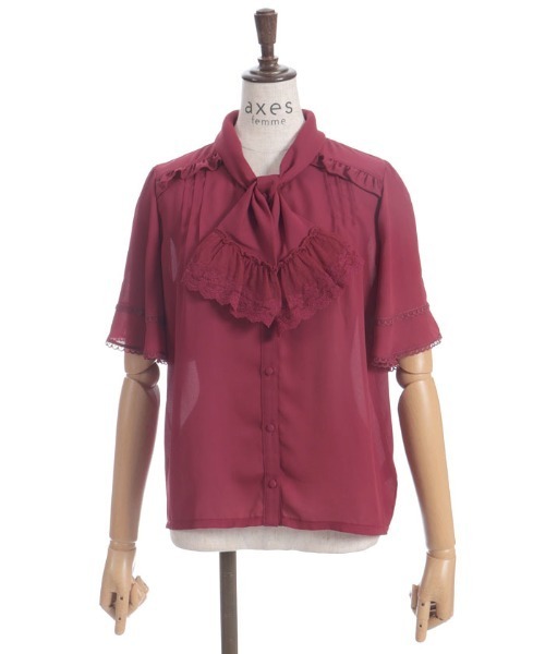 axes femme（アクシーズファム）の「レース使いリボンブラウス（シャツ/ブラウス・レディース・ブラック/レッド/キナリ・FREE）」の13枚目の写真