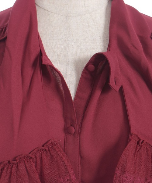 axes femme（アクシーズファム）の「レース使いリボンブラウス（シャツ/ブラウス・レディース・ブラック/レッド/キナリ・FREE）」の18枚目の写真