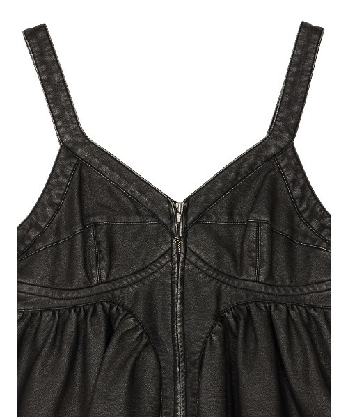【Ameri VINTAGE】キャミソール GRUNGE SYNTHETIC LEATHER PEPLUM BUSTIER（キャミソール