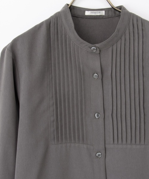 Honeys（ハニーズ）の「ピンタックシャツワンピ（ワンピース・レディース・グレイッシュブルー/ネイビー/チャコール・S/M/LL/L）」の15枚目の写真