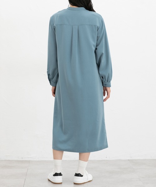 Honeys（ハニーズ）の「ピンタックシャツワンピ（ワンピース・レディース・グレイッシュブルー/ネイビー/チャコール・S/M/LL/L）」の18枚目の写真