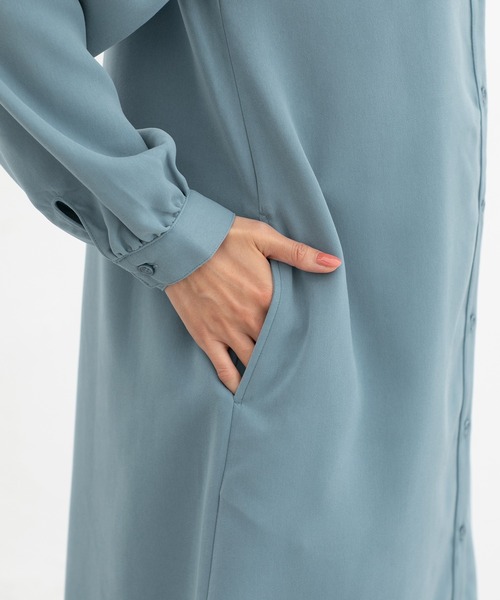 Honeys（ハニーズ）の「ピンタックシャツワンピ（ワンピース・レディース・グレイッシュブルー/ネイビー/チャコール・S/M/LL/L）」の22枚目の写真